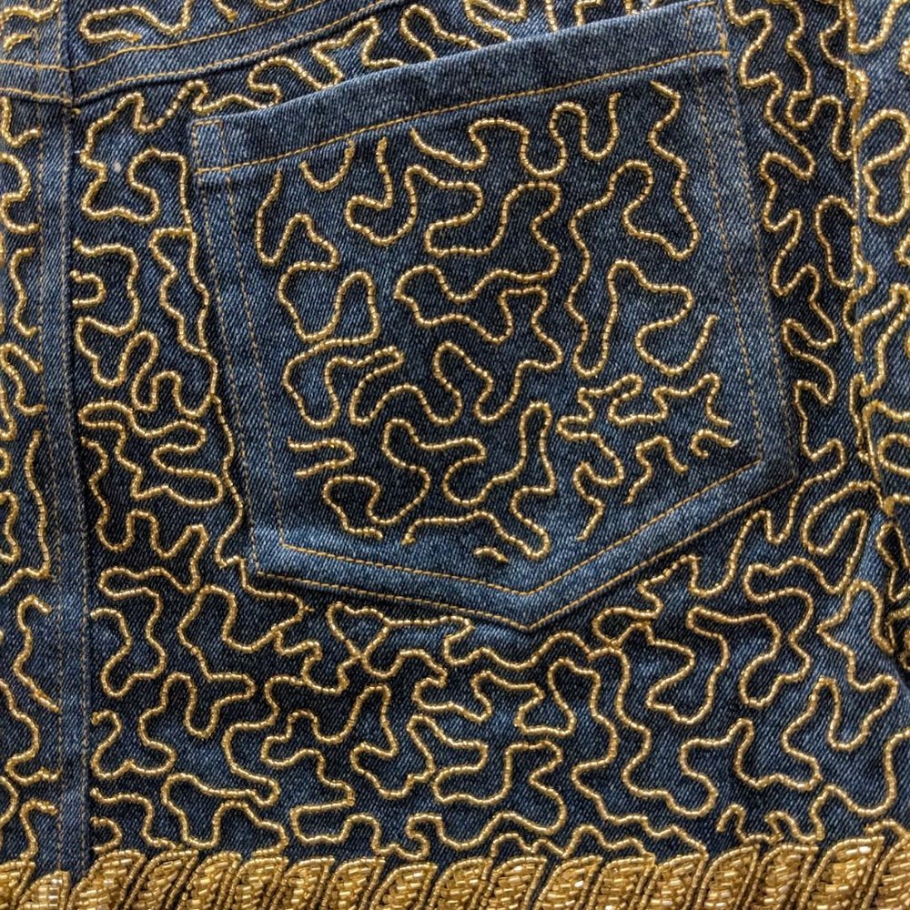 $200 OFF NWT Retrofête Mani Embellished Denim Skirt – Size Small - Picture 12 of 16